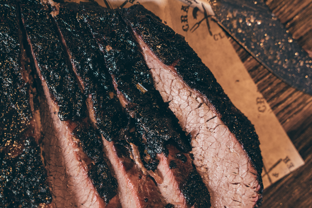 a close up of some sliced brisket
